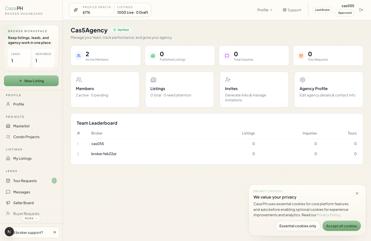 Agency Workspace screenshot from /dashboard/agency